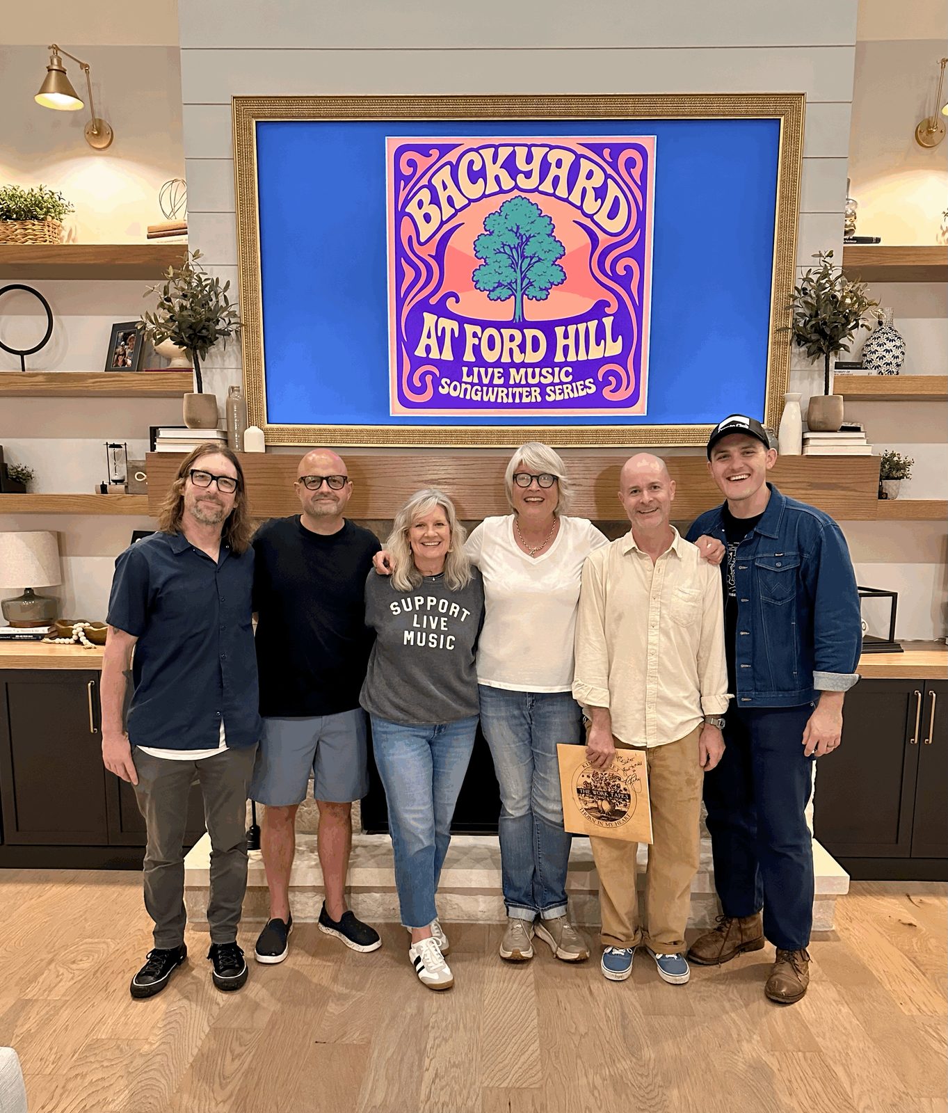 Artists and hosts at the Backyard at Ford Hill live music songwriter series